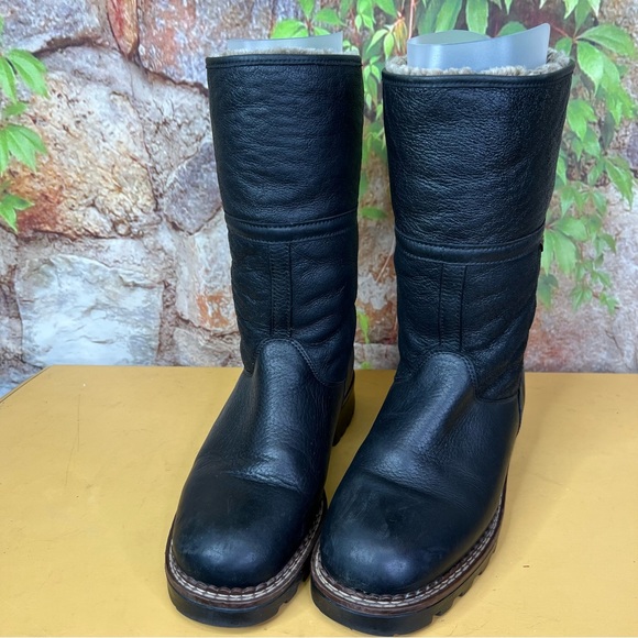 BLONDO Black Leather Shearling Lined Boots, 9.5B - Picture 4 of 13